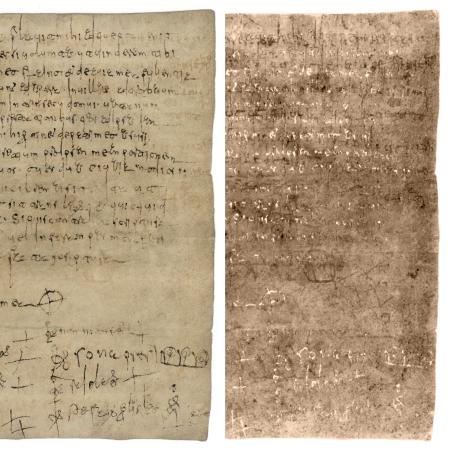 Palimpsesto en pergamino medieval.